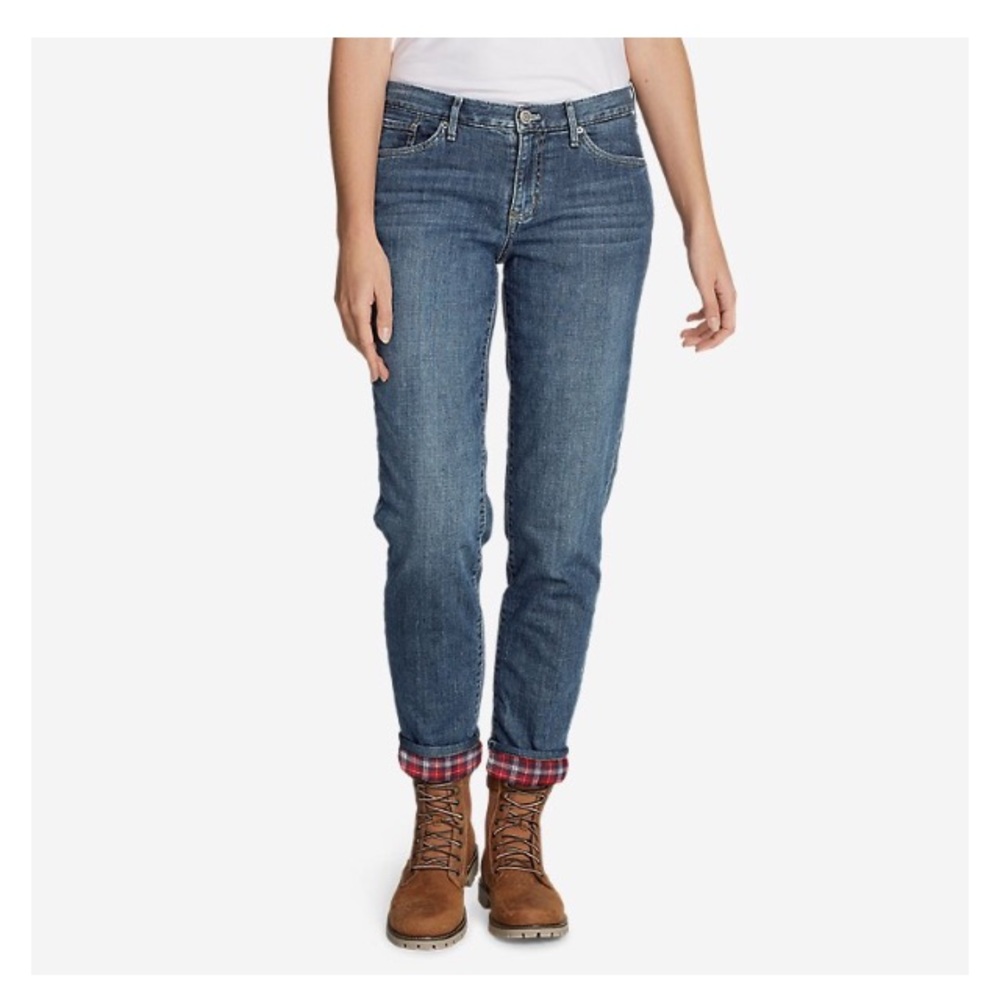 Eddie Bauer FLANNEL lined Boyfriend Relaxed Jean